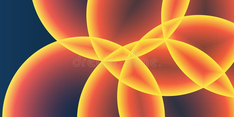 Abstract Background, Header or Banner Design with Large Orange, Red and Yellow Overlaying Globes, Bubbles Pattern - Multi Purpose stock illustration