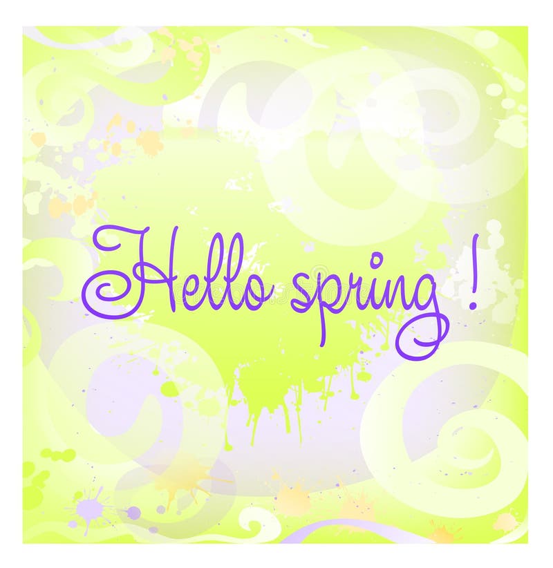Abstract background Hello spring with swirls . Banner. Cover. Gift card . stock illustration Abstract background Hello spring with swirls . Banner. Cover. Gift card . stock illustration