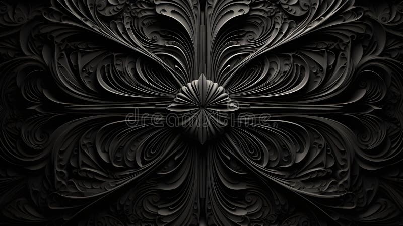 Abstract Background of intricate Patterns in black Colors. Antique Wallpaper stock illustration