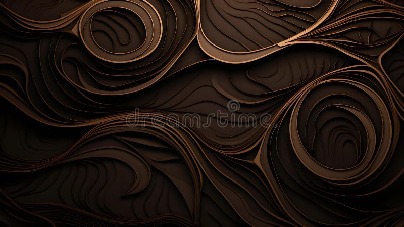 Abstract Background of intricate Patterns in dark brown Colors. Antique Wallpaper stock illustration