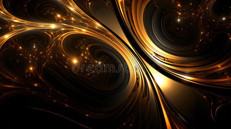 Abstract Background of intricate Patterns in dark gold Colors. Antique Wallpaper vector illustration