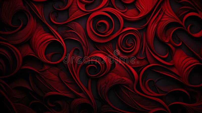 Abstract Background of intricate Patterns in dark red Colors. Antique Wallpaper royalty free illustration