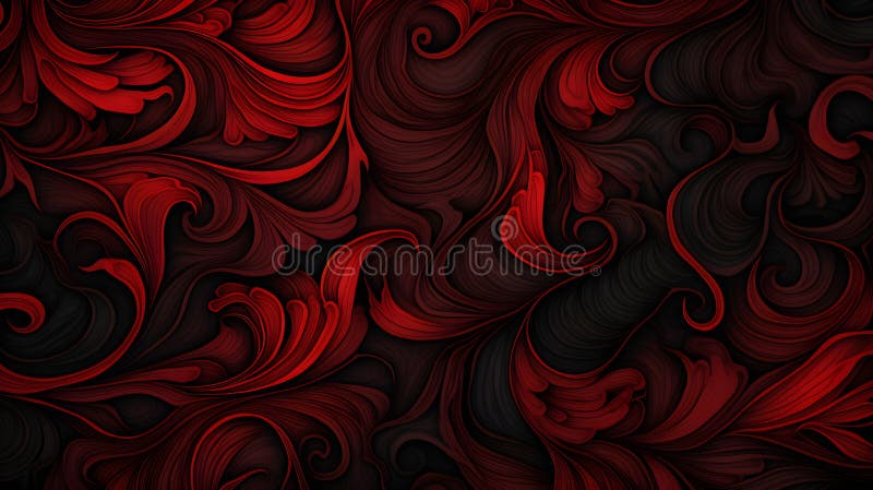 Abstract Background of intricate Patterns in dark red Colors. Antique Wallpaper stock illustration