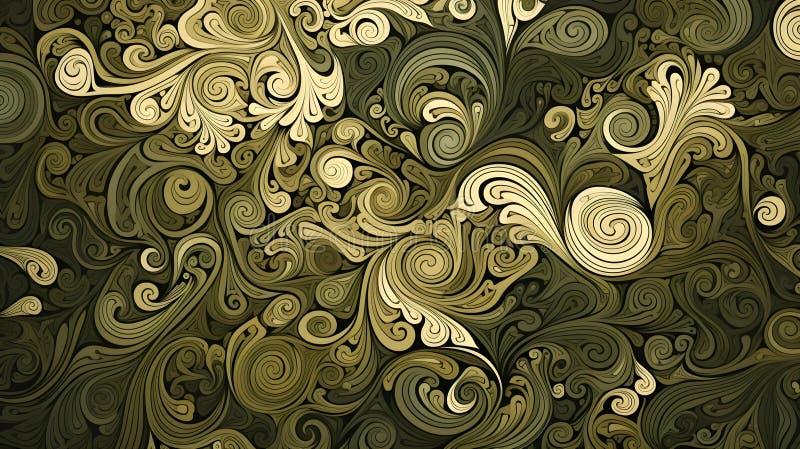 Abstract Background of intricate Patterns in khaki Colors. Antique Wallpaper vector illustration