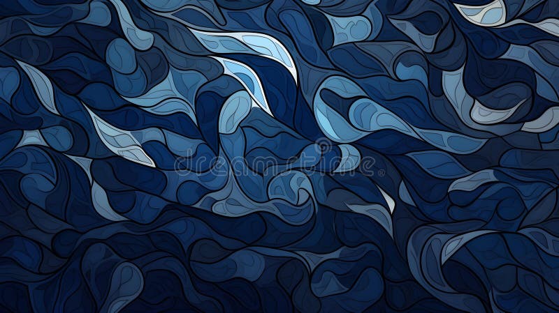Abstract Background of intricate Patterns in navy blue Colors. Antique Wallpaper vector illustration