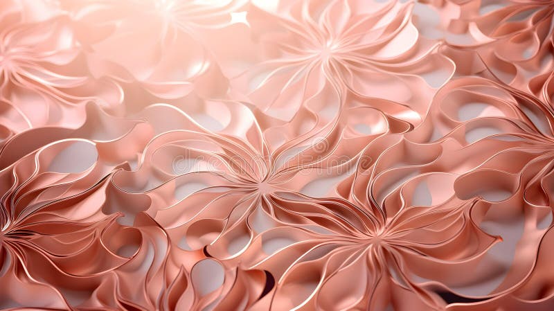 Abstract Background of intricate Patterns in rose gold Colors. Antique Wallpaper royalty free illustration