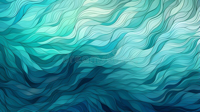 Abstract Background of intricate Patterns in turquoise Colors. Antique Wallpaper vector illustration
