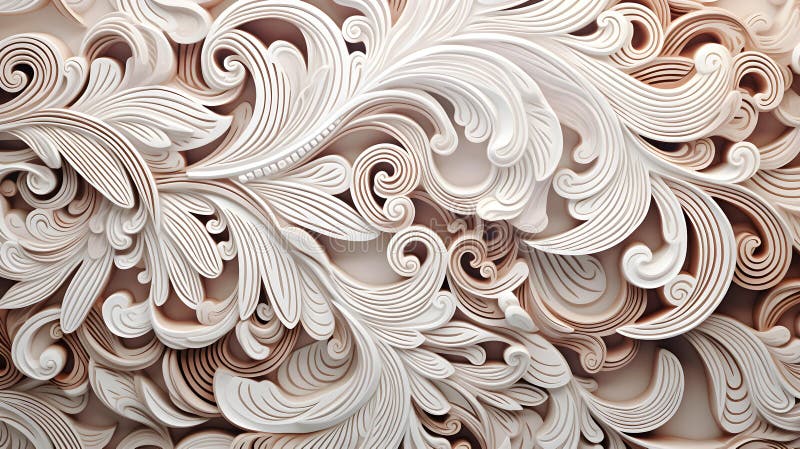 Abstract Background of intricate Patterns in white Colors. Antique Wallpaper royalty free illustration