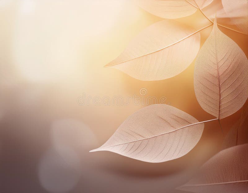 Abstract Background with Leaf Textures Layered Transparency Creating Depth stock photo