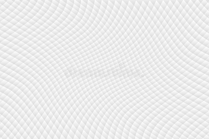 Vector Abstract Twisting White and Grey Gradient Squares Texture Background stock illustration