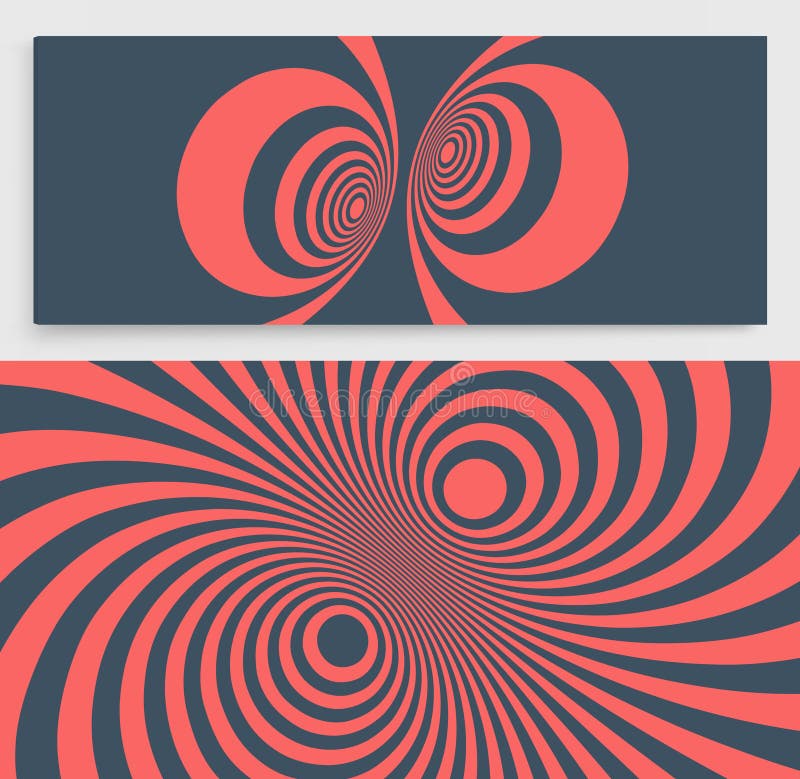 Abstract background made of distorted lines. Pattern with optical illusion. Psychedelic stripes. Op art design. Convex texture. stock illustration