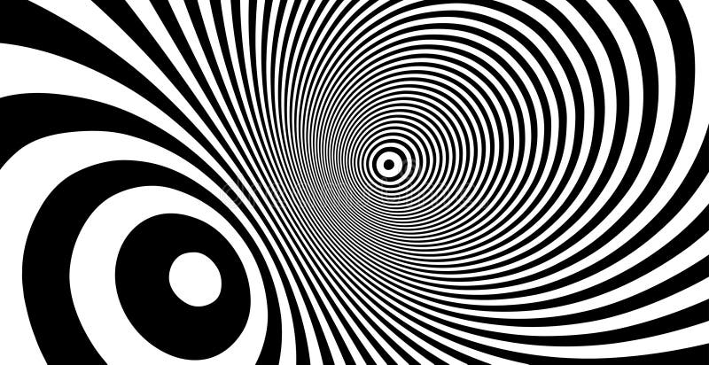 Abstract background made of distorted lines. Pattern with optical illusion. Psychedelic stripes. Op art design. Convex texture. royalty free illustration
