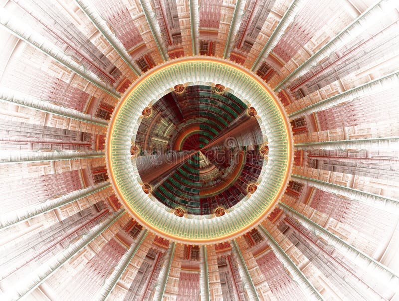 Abstract background made of radial geometric forms and abstract symbols. Fractal Radiation series. Abstract background made of radial geometric forms and stock illustration Abstract background made of radial geometric forms and abstract symbols. Fractal Radiation series. Abstract background made of radial geometric forms and stock illustration