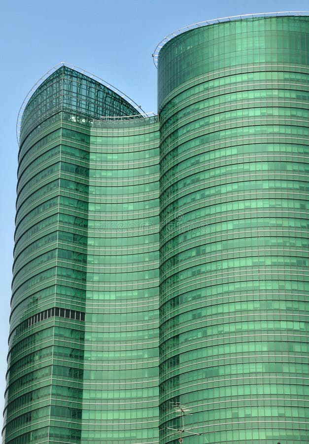 Abstract background of modern green glass building