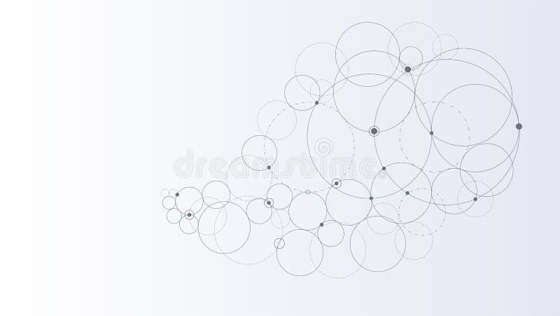 Abstract background. Modern technology illustration with mesh. Geometric pattern with circles.