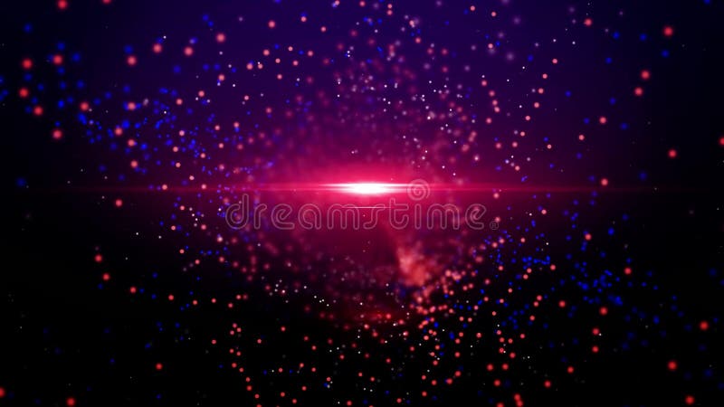 Abstract background with the movement of red and blue particles royalty free illustration