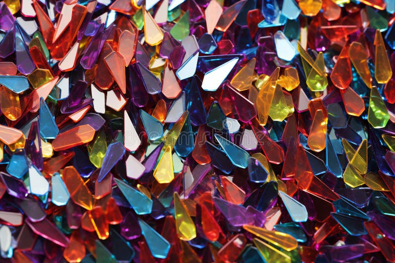 Abstract background of multicolored crystals of different shapes and sizes stock illustration