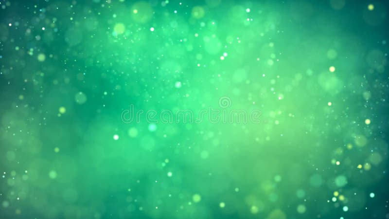 Background with Nice Abstract Green Light and Particles Stock