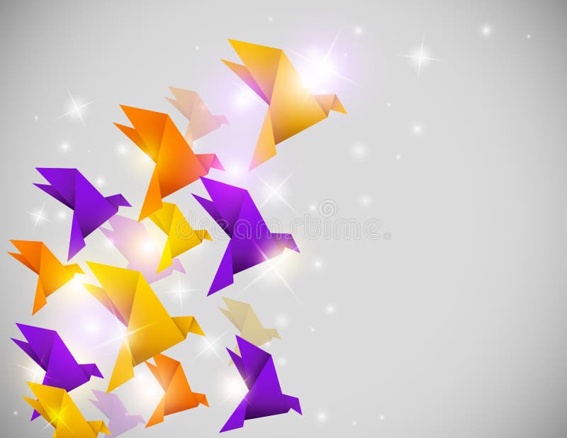 Abstract background with origami birds royalty free illustration Abstract background with origami birds royalty free illustration
