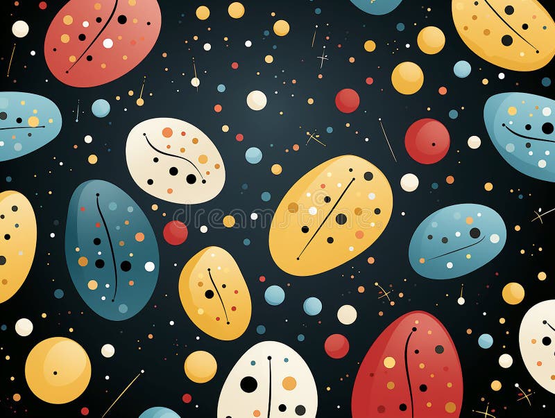 Abstract background pattern, colorful shapes and doodle colors in vector modern trendy design. Design of visual projects. Generated by AI
