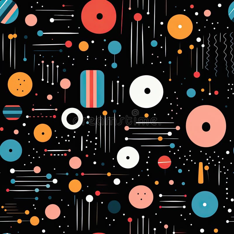 Abstract background of planets, comets and disks. An element of design design. Generated by AI. Cosmic background.