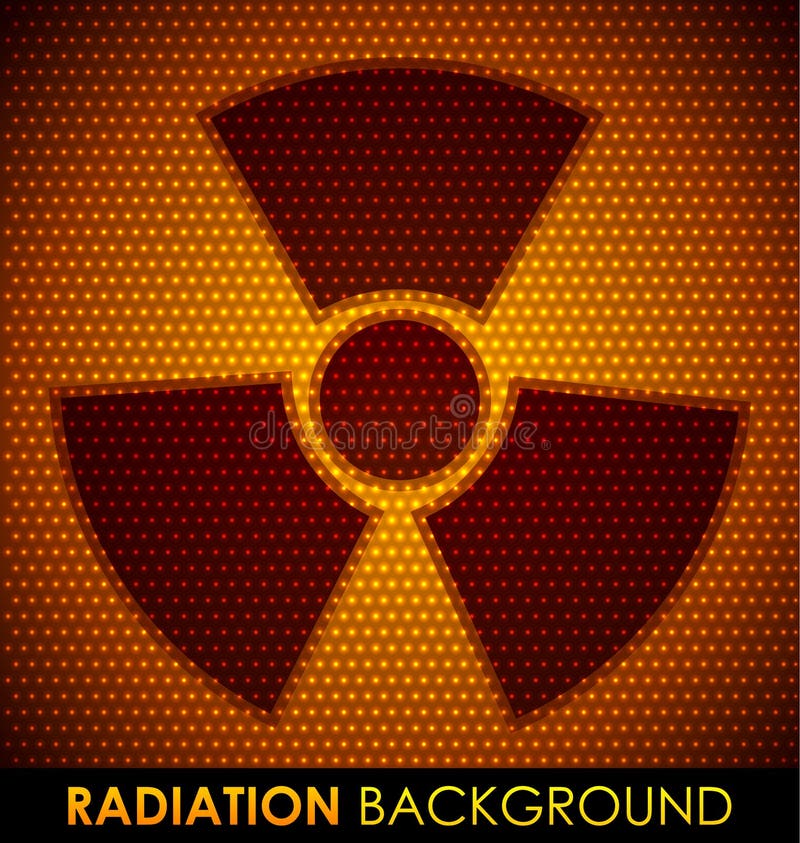 Abstract background with radiation symbol.