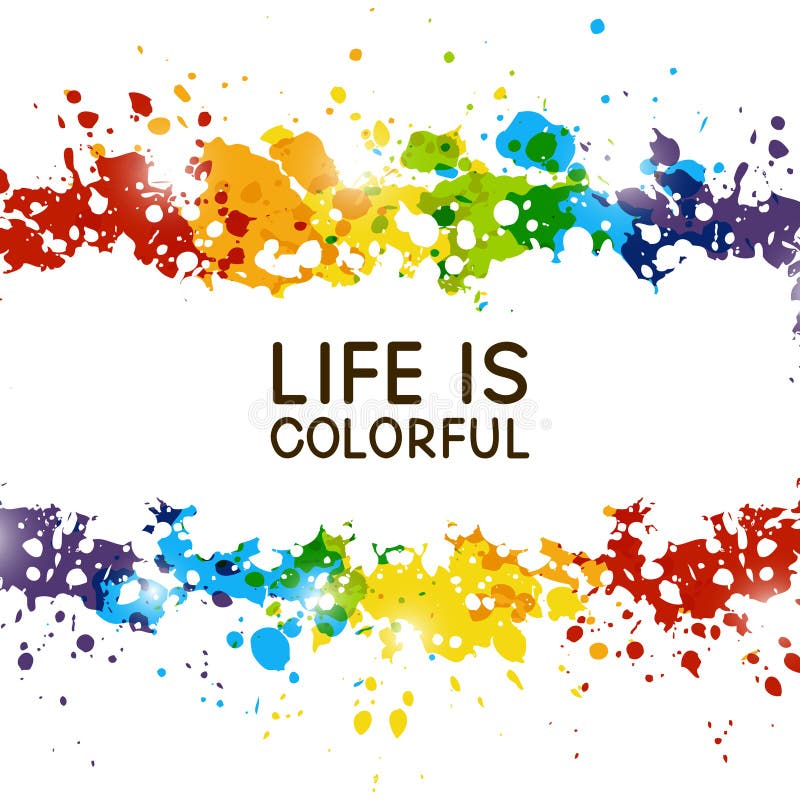 Abstract background with rainbow paint splashes stock illustration