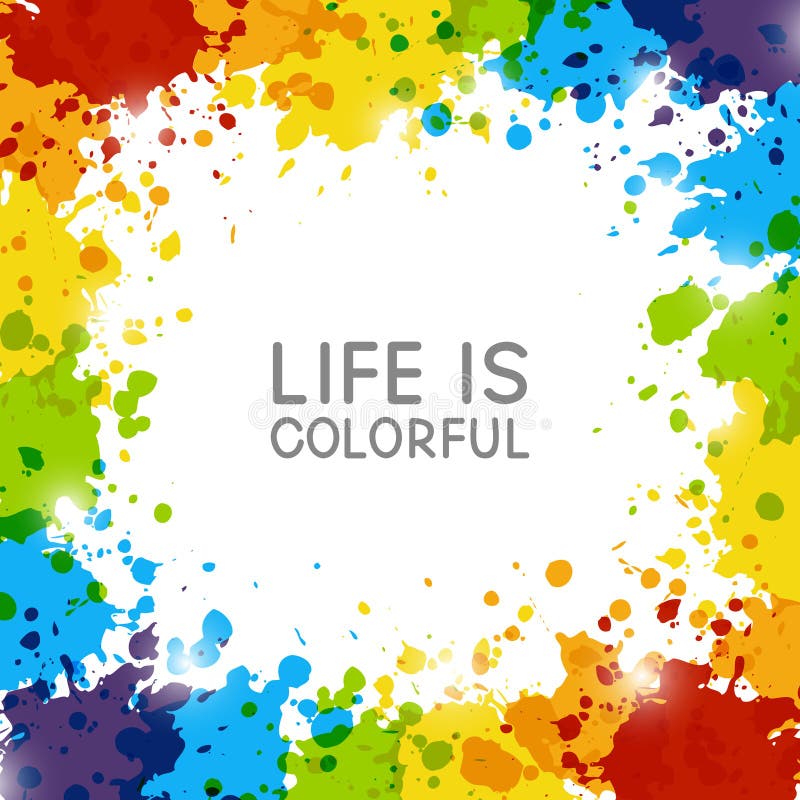 Abstract background with rainbow paint splashes vector illustration