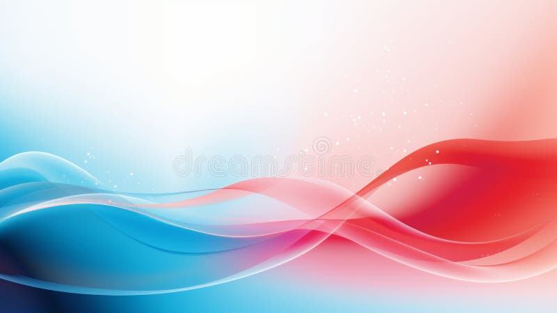 Abstract background with red and blue waves vector illustration