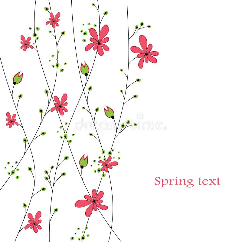 Abstract background with red flowers