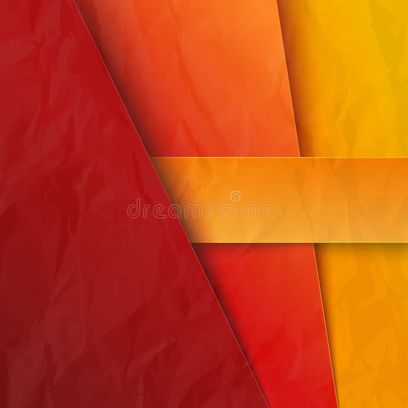 Abstract background with red and orange paper lay
