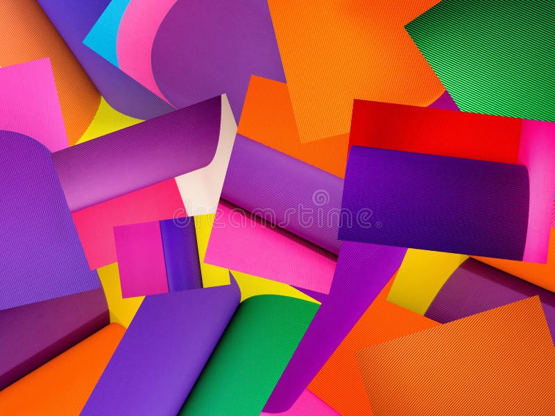 Abstract Background of Sheets of Colored Paper Stock Image Image of
