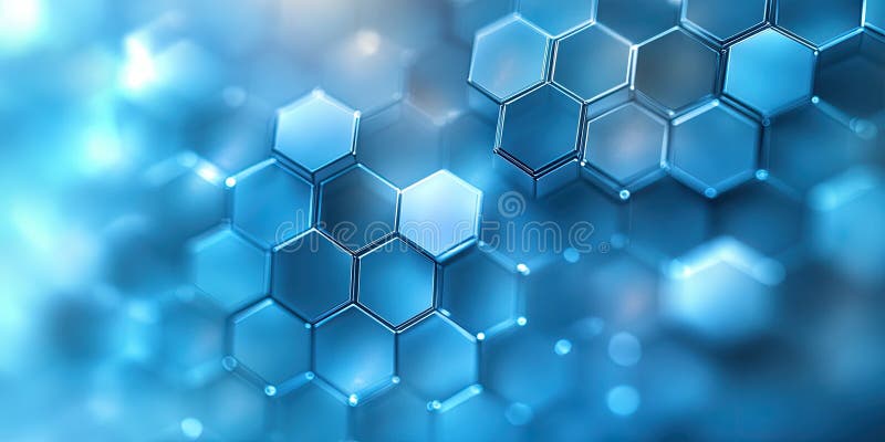 Hexagonal pattern background with soft textures for a dreamy and modern aesthetic. This abstract background showcases a hexagonal pattern combined with a soft, cloudy texture. The light blue and white tones create an ethereal atmosphere, perfect for modern design projects. AI generated