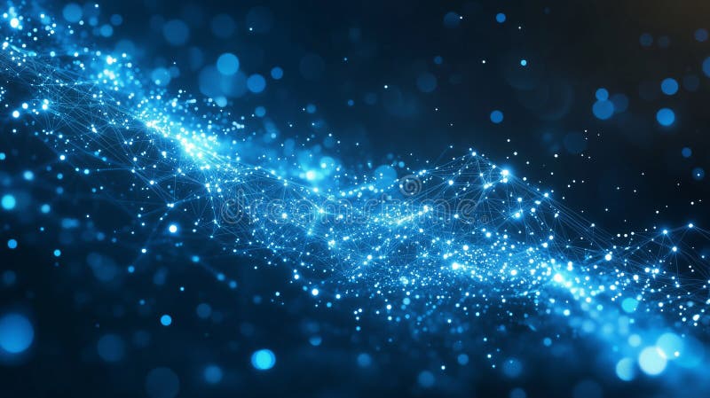 Abstract background showing network of lines connecting glowing dots royalty free illustration