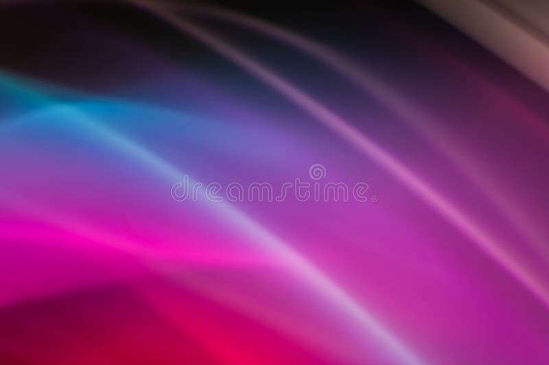 Abstract background with smooth lines of pink, purple and blue colors. Horizontal banner with waves of light and rays stock illustration