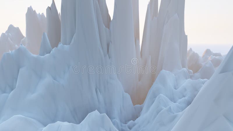 Abstract background of snow mountain 3d render vector illustration