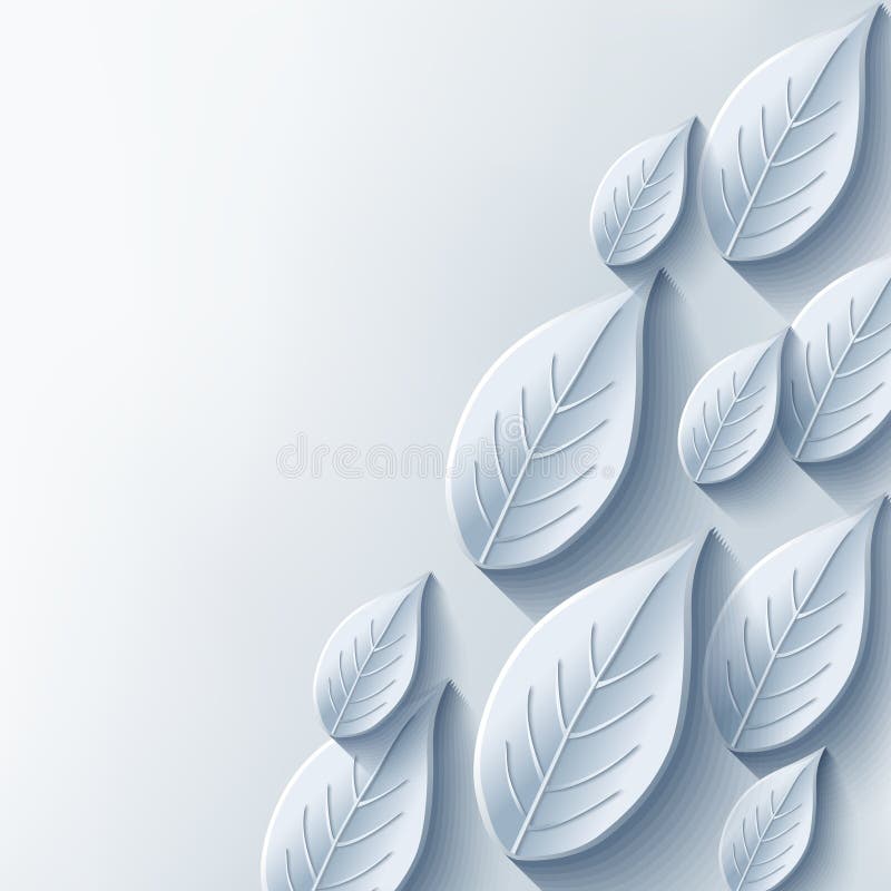 Abstract Background with Stylish Gray 3d Leaf Stock Vector ...