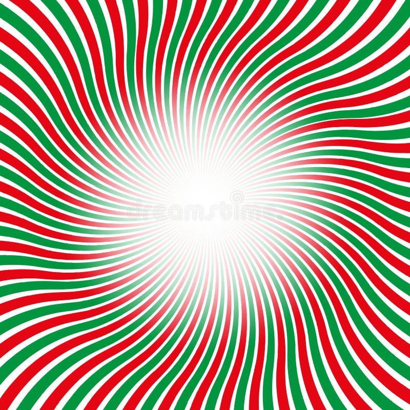 Abstract background of sunrays of red and green colors on a white background. Radial effect. Vector