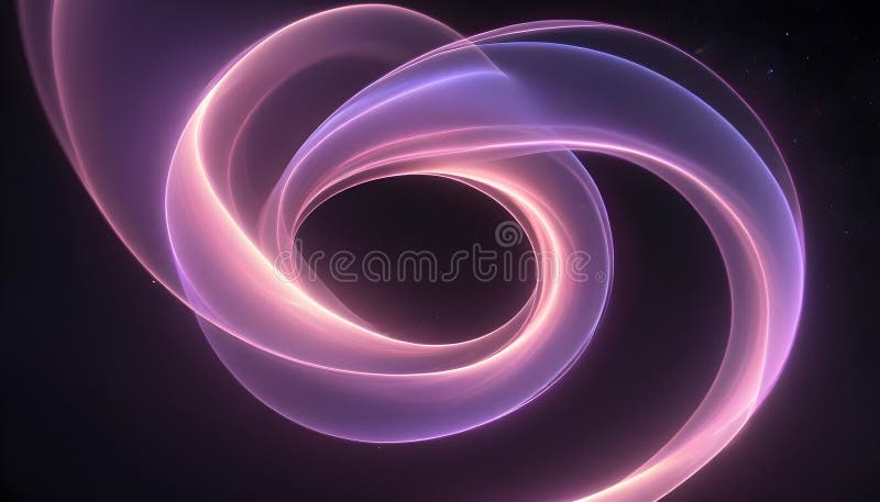 Abstract background with swirling, glowing lines of pink and purple, forming a dynamic and mesmerizing loop against a royalty free illustration