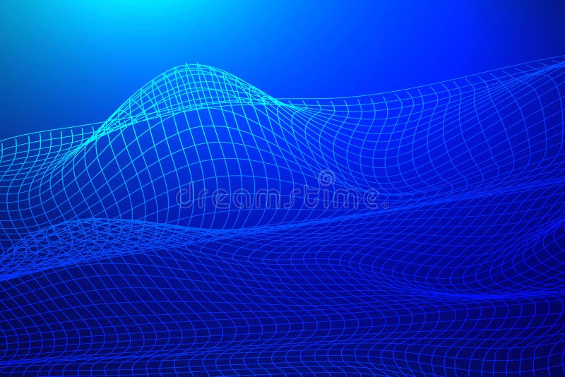 Abstract Background technology flowing wave with moving. Art blue Background digital technology. Abstract smooth particle wave royalty free stock photo.