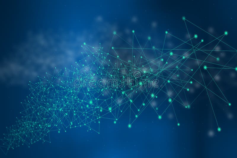 Abstract Background technology flowing wave with moving. Art blue Background digital technology. Abstract smooth particle wave stock images