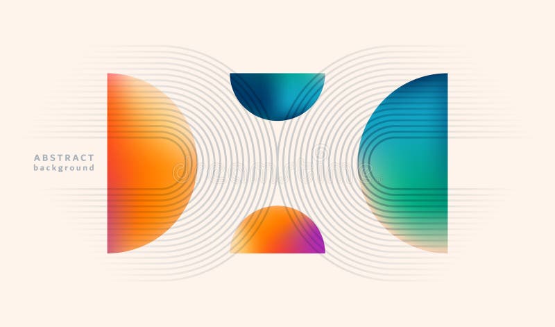 Abstract background vector illustration. Pattern design with graphic shapes, line elements, bright gradient color stock illustration