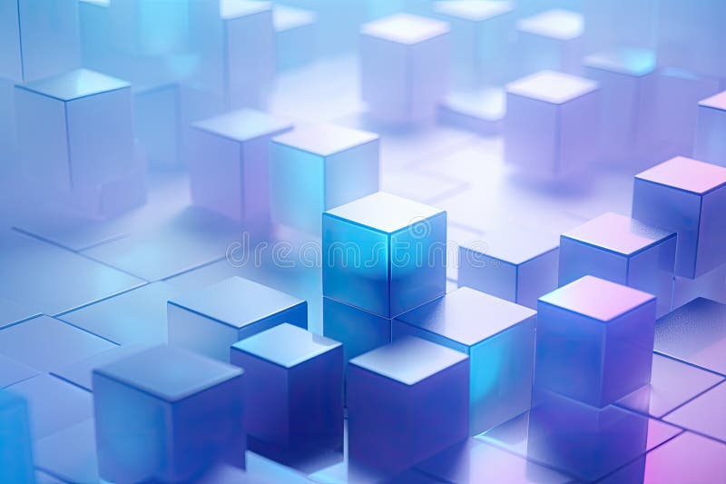 Abstract background with vibrant cubes stock illustration
