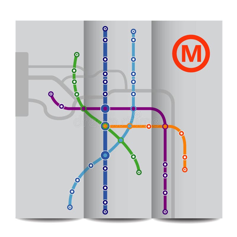 Abstract background of vintage metro scheme vector illustration