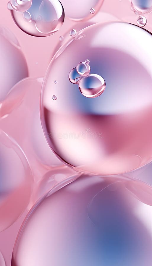 Abstract background with water drops in pink and blue colors. 3d rendering royalty free illustration