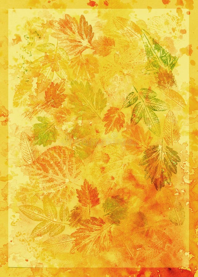 Abstract background, watercolor: leaves, painted on a paper. Abstract background, watercolor: leaves, painted on a paper