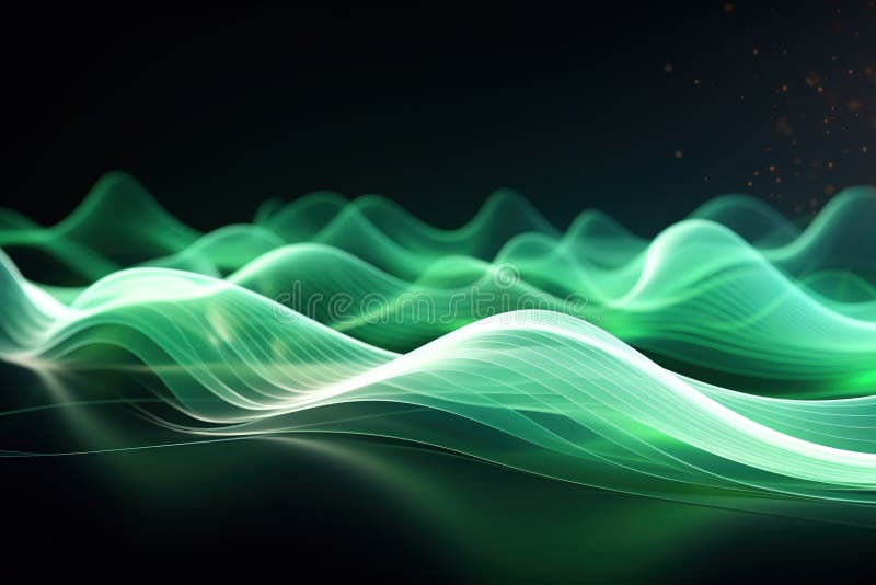 Abstract background, wave lines dynamic flowing light, data digital abstract technology. generative ai royalty free illustration