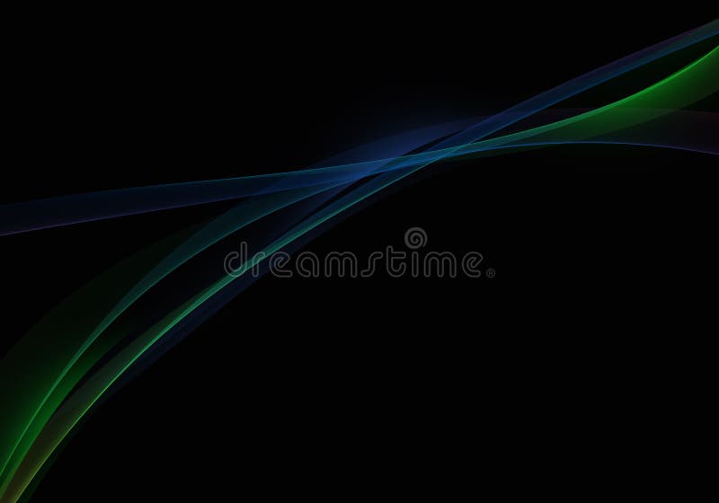 Abstract Background Waves. Black, Blue and Green Abstract Background