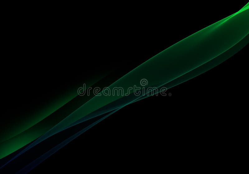 Abstract Background Waves. Green, Blue and Black Abstract Background