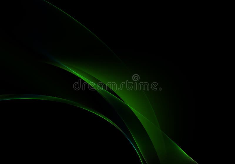 Abstract Background Waves. Green, Blue and Black Abstract Background